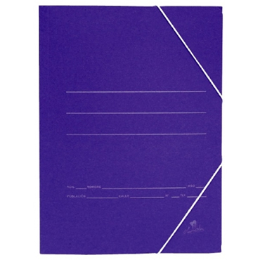 Carpeta gomas folio 3 solapas Cartón color Azul