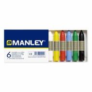 Lapices cera manley -caja de 6 colores ref.106