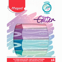 Marcador Fluorescente Maped Glitter Pastel Pack 4