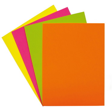 Papel color amarillo fluorescente paquete 100 din A4