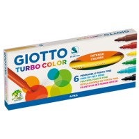 Rotulador giotto turbo color caja de 6 colores lavables con punta bloqueada