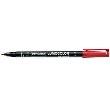 Rotulador permanente lumocolor 313-2 rojo punta Super Fina redonda 0.4 mm