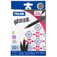 Rotulador Milan Punta Pincel caja de 10 colores
