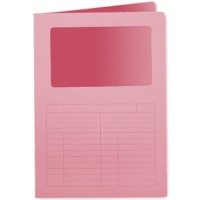 Subcarpeta cartulina q-connect din a4 rosa con ventana transparente 120 gr